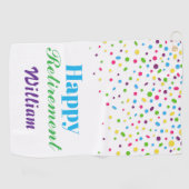 Aangepast Knuffel Kleurig Confetti Gelukkig Met Je Golfhanddoek (Horizontaal)