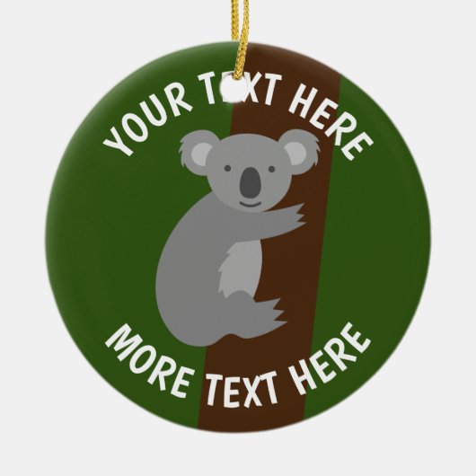 Aangepast koala beer Lewis-ornament kerstboom Keramisch Ornament (Voorkant)
