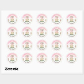 Aangepast Koe roze goud Baby shower Ronde Sticker (Vel)