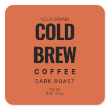 Aangepast koffie-etiketsticker voor Cold Brew-verp
