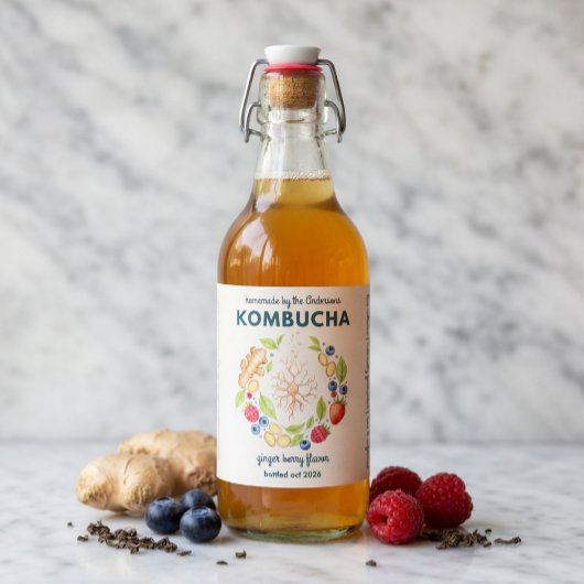 Aangepast Kombucha Botanisch Fleslabel Bier Etiket
