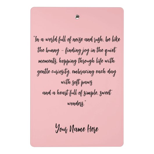 Aangepast Konijn Mini Klembord (Achterkant)
