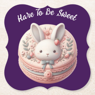 Aangepast Konijn Om Zoete Cute Konijn Macaron Ontw Kartonnen Onderzetters