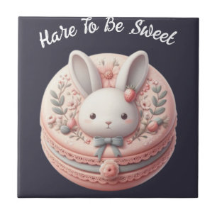 Aangepast Konijn Om Zoete Cute Konijn Macaron Ontw Tegeltje