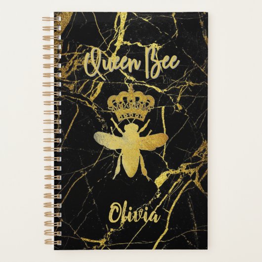 Aangepast KONINGBEE Gold Black marmer, niet maande Planner (Voorkant)