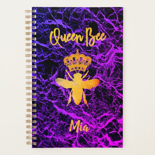 Aangepast KONINGBEE Gold Black Paars Maandelijks n Planner (Voorkant)
