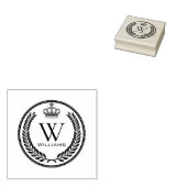 Aangepast Koninklijk Kroon Naad Monogram Rubberstempel (Gestempeld)