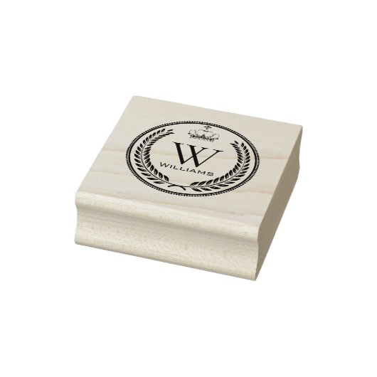 Aangepast Koninklijk Kroon Naad Monogram Rubberstempel (Stempel)