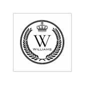 Aangepast Koninklijk Kroonzoom Monogram Rubberstempel (Afrduk)
