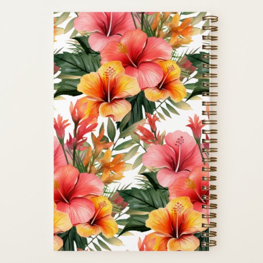 Aangepast kookboek Tropical Flowers Recepten Notit Notitieboek (Achterkant)