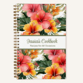 Aangepast kookboek Tropical Flowers Recepten Notit Notitieboek (Voorkant)