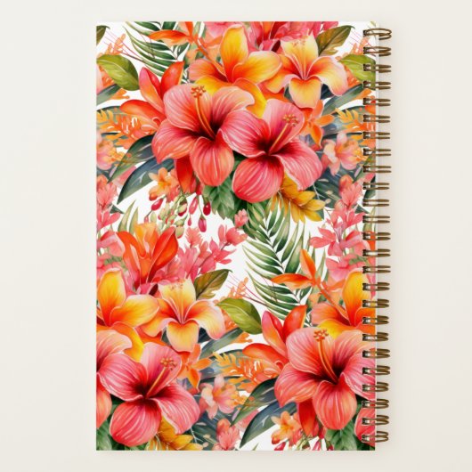 Aangepast kookboek Tropical Flowers Recepten Notit Notitieboek (Achterkant)
