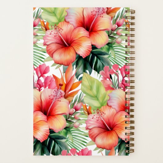 Aangepast kookboek Tropical Flowers Recepten Notit Notitieboek (Achterkant)
