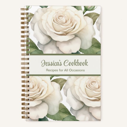 Aangepast kookboek White Roses Recepten Notitieboe Notitieboek (Voorkant)