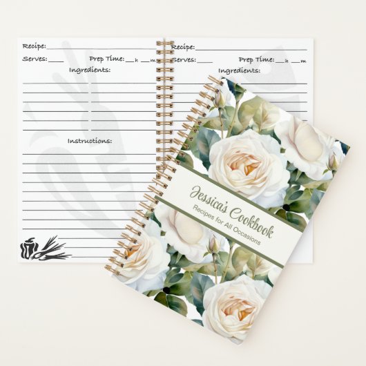 Aangepast kookboek White Roses Recepten Notitieboe Notitieboek (Binnen)