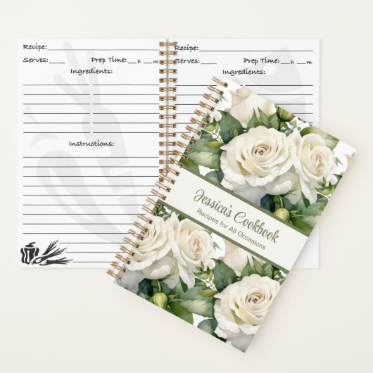 Aangepast kookboek White Roses Recepten Notitieboe Notitieboek (Binnen)