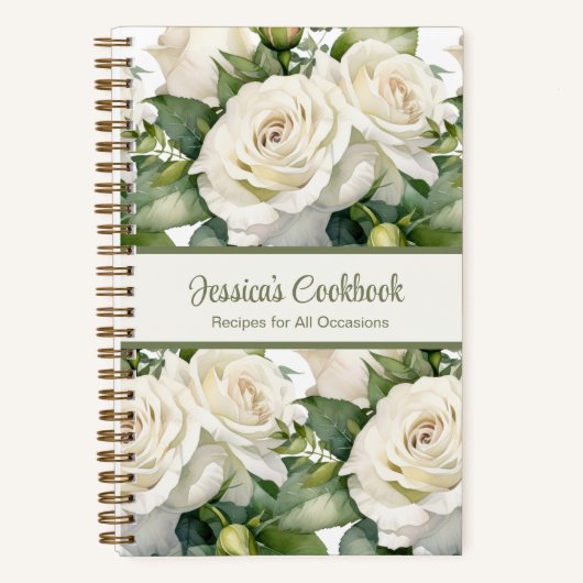Aangepast kookboek White Roses Recepten Notitieboe Notitieboek (Voorkant)