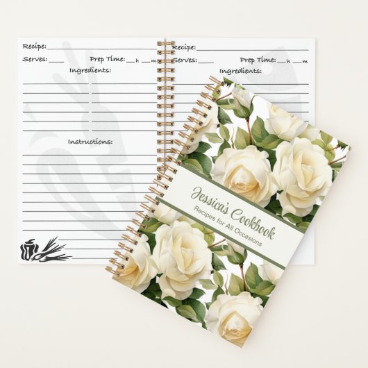 Aangepast kookboek White Roses Recepten Notitieboe Notitieboek (Binnen)