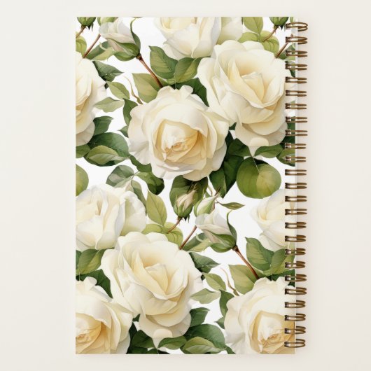Aangepast kookboek White Roses Recepten Notitieboe Notitieboek (Achterkant)