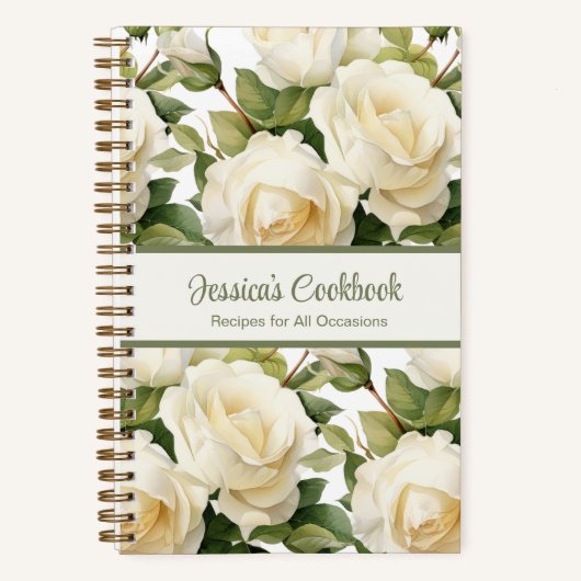 Aangepast kookboek White Roses Recepten Notitieboe Notitieboek (Voorkant)