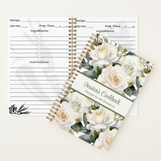 Aangepast kookboek White Roses Recepten Notitieboe Notitieboek (Binnen)