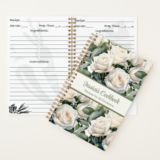 Aangepast kookboek White Roses Recepten Notitieboe Notitieboek (Binnen)