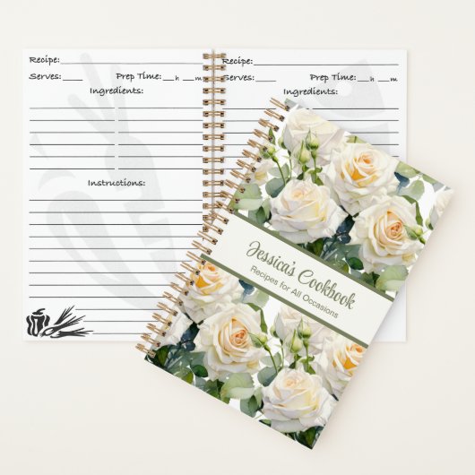 Aangepast kookboek White Roses Recepten Notitieboe Notitieboek (Binnen)