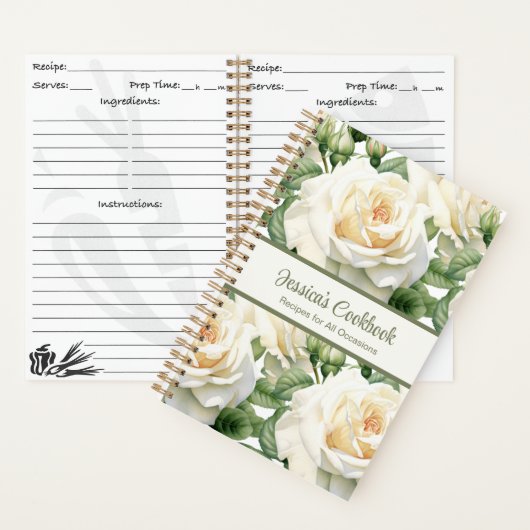 Aangepast kookboek White Roses Recepten Notitieboe Notitieboek (Binnen)