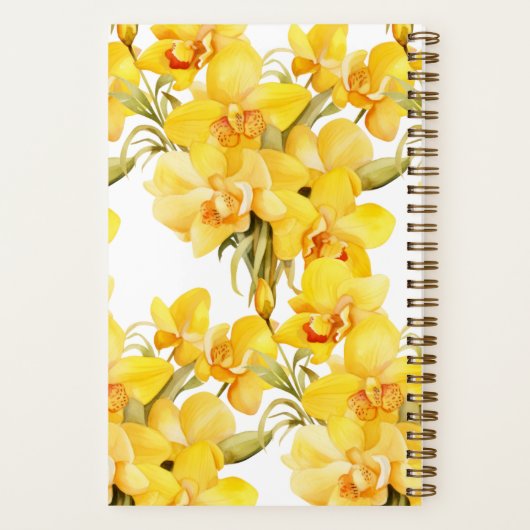 Aangepast kookboek Yellow Orchids Recepten Notitie Notitieboek (Achterkant)