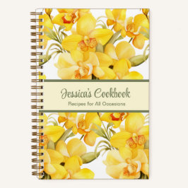 Aangepast kookboek Yellow Orchids Recepten Notitie Notitieboek