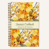 Aangepast kookboek Yellow Orchids Recepten Notitie Notitieboek (Voorkant)