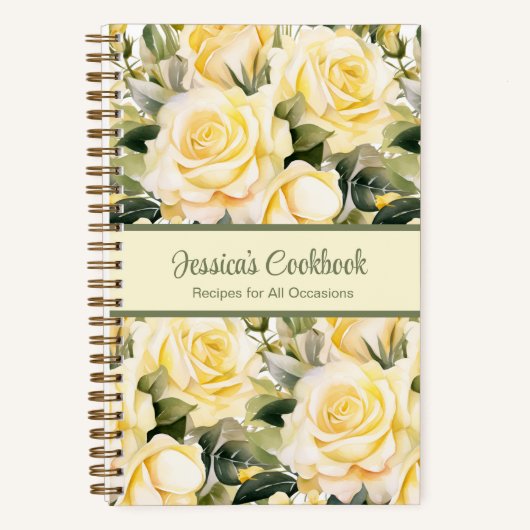 Aangepast kookboek Yellow Roses Recepten Notitiebo Notitieboek (Voorkant)