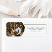 Aangepast koppel foto Boho bruiloft retouradres Etiket (Insitu)