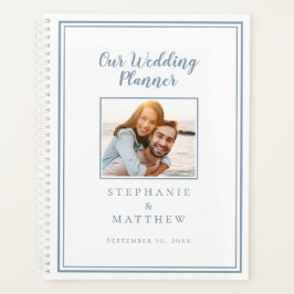 Aangepast Koppel Foto Chic Stof Blauw Onze Trouwda Planner