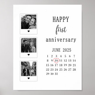 Aangepast koppel jubileum romantische foto aandenk poster