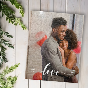 Aangepast Koppel Liefde Handgeschreven Foto Gesche Legpuzzel