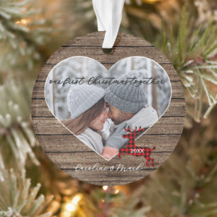 Aangepast Koppel Onze Eerste Kerst Vakantie Ornament