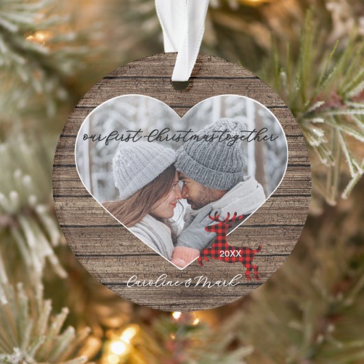 Aangepast Koppel Onze Eerste Kerst Vakantie Ornament (Boom)