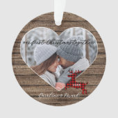 Aangepast Koppel Onze Eerste Kerst Vakantie Ornament (voorkant)