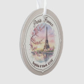Aangepast koppel Paris & Kersenbloesem-herinnering Ornament (voorkant)