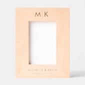 Aangepast koppel trouw moderne monogram initialen gegraveerde lijstjes (Voorkant)