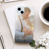 Aangepast koppel trouwfoto liefdesscript iPhone hoesje