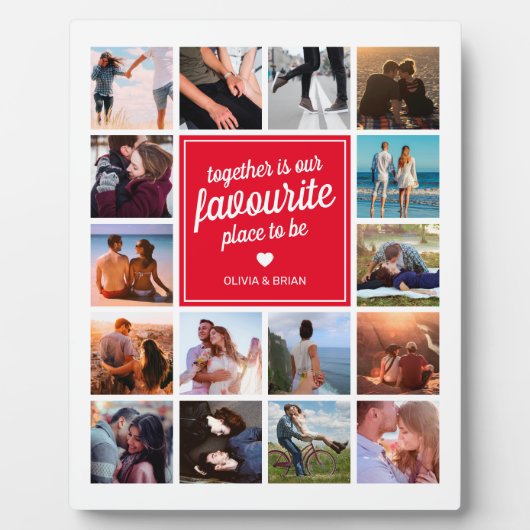 Aangepast koppelcadeau | Fotocollage Fotoplaat (Voorkant)