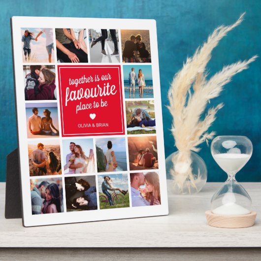 Aangepast koppelcadeau | Fotocollage Fotoplaat (Zijkant)
