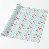Aangepast koraal Aqua Hearts Holiday Paper Cadeaupapier (Uitgerold)