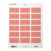 Aangepast koraal en parel retouradres etiket (Full Sheet)