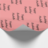 Aangepast koraalroze Birthday-verpakkingspapier Cadeaupapier (Hoek)