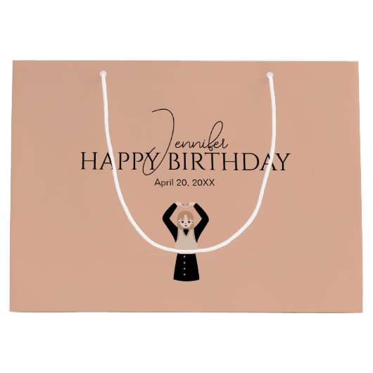 Aangepast Koreaans hartgebaar Happy Birthday Groot Cadeauzakje (Voorkant)