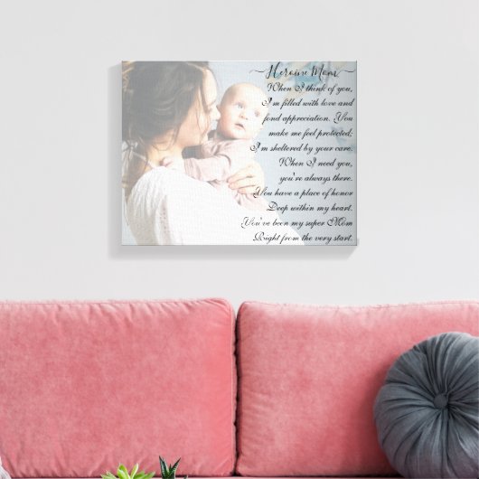 Aangepast kort gedicht en horizontale foto overbru canvas afdruk (Insitu (Woonkamer))