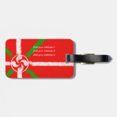 Aangepast, krijttrekkend Baskisch Ikurriña en Laub Bagagelabel (Achterkant horizontaal)